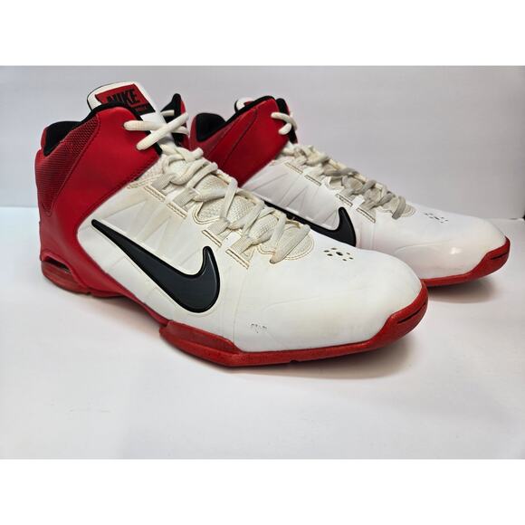 Nike Air Visi Pro 4 Basketball Shoes 599556-101 Midtop Leather Mens 13 | Red - Picture 1 of 8